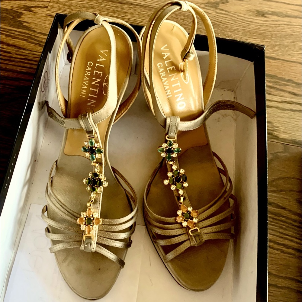Valentino Strappy Embellished Sandal